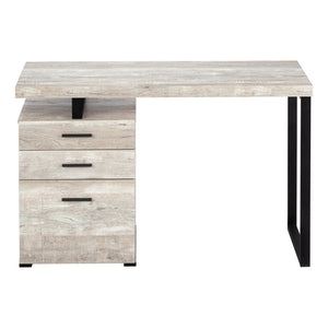 HomeRoots 24" Executive-Style Computer Desk with Three Drawers for Clutter-Free Workspace Organization Taupe,Black 333511