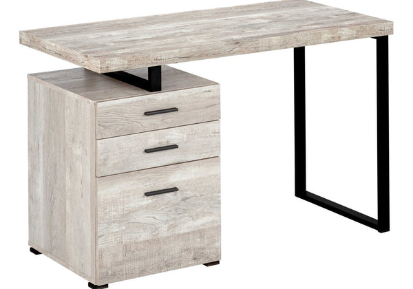 HomeRoots 24" Executive-Style Computer Desk with Three Drawers for Clutter-Free Workspace Organization Taupe,Black 333511