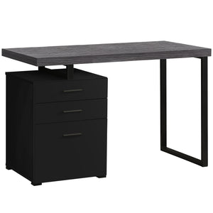 Homeroots 24" Gray And Black Computer Desk With Three Drawers Black,Grey  333512
