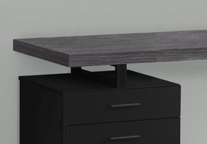 Homeroots 24" Gray And Black Computer Desk With Three Drawers Black,Grey  333512