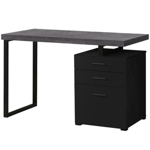 Homeroots 24" Gray And Black Computer Desk With Three Drawers Black,Grey  333512