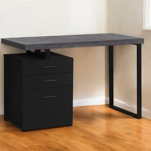 Homeroots 24" Gray And Black Computer Desk With Three Drawers Black,Grey  333512