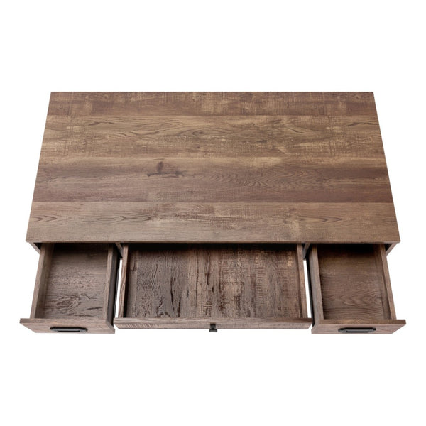 HomeRoots 24" Executive-Style Computer Desk with Two Drawers for Organized Home Office & Workspace Efficiency Brown,Black 333513