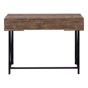 HomeRoots 24" Executive-Style Computer Desk with Two Drawers for Organized Home Office & Workspace Efficiency Brown,Black 333513