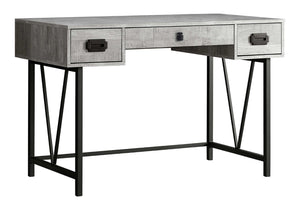 HomeRoots 24" Executive-Style Computer Desk with Two Drawers for Organized Home Office & Workspace Efficiency Grey,Black 333514