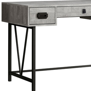 Homeroots 24" Gray And Black Computer Desk With Three Drawers Grey,Black  333514