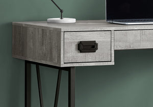 HomeRoots 24" Executive-Style Computer Desk with Two Drawers for Organized Home Office & Workspace Efficiency Grey,Black 333514