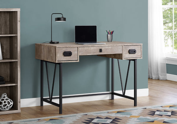 HomeRoots 24" Taupe and Black Computer Desk - Stylish, Functional, and Perfect for Any Workspace Setup! 333515