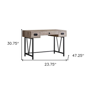 HomeRoots 24" Taupe and Black Computer Desk - Stylish, Functional, and Perfect for Any Workspace Setup! 333515