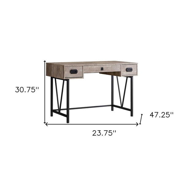 HomeRoots 24" Taupe and Black Computer Desk - Stylish, Functional, and Perfect for Any Workspace Setup! 333515