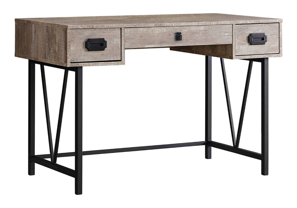 HomeRoots 24" Taupe and Black Computer Desk - Stylish, Functional, and Perfect for Any Workspace Setup! 333515