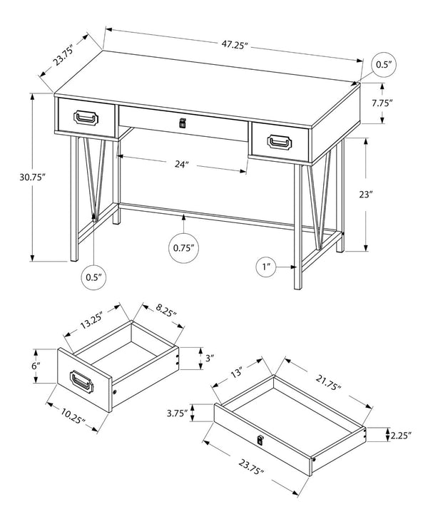 HomeRoots 24" Taupe and Black Computer Desk - Stylish, Functional, and Perfect for Any Workspace Setup! 333515