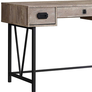 Homeroots 24" Taupe And Black Computer Desk With Three Drawers   333515