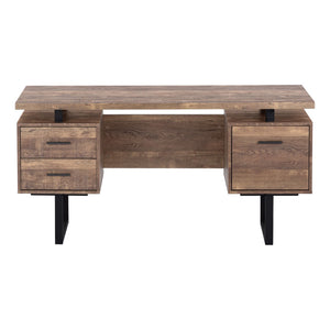 HomeRoots 24" Modern Rectangular Desk with Three Drawers for Organized Workspace and Stylish Home Office Upgrade Brown,Black 333517