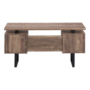 HomeRoots 24" Modern Rectangular Desk with Three Drawers for Organized Workspace and Stylish Home Office Upgrade Brown,Black 333517