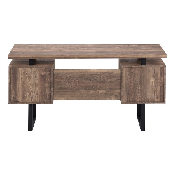 HomeRoots 24" Modern Rectangular Desk with Three Drawers for Organized Workspace and Stylish Home Office Upgrade Brown,Black 333517