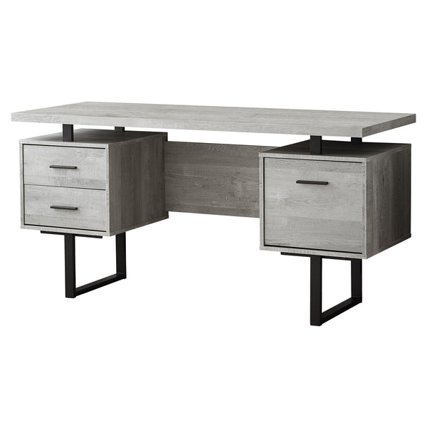 Homeroots 24" Gray And Black Computer Desk With Three Drawers Grey,Black  333518