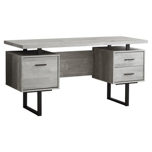 Homeroots 24" Gray And Black Computer Desk With Three Drawers Grey,Black  333518