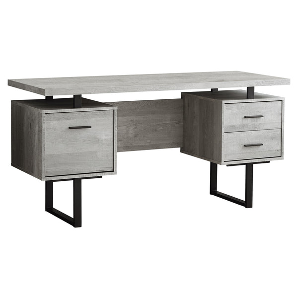 Homeroots 24" Gray And Black Computer Desk With Three Drawers Grey,Black  333518