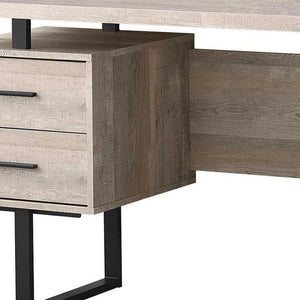 Homeroots 24" Taupe And Black Computer Desk With Three Drawers Taupe,Black  333519