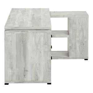 HomeRoots 47" Contemporary L-Shape Computer Desk with Three Drawers for Organized Home Office Workspace Grey 333522