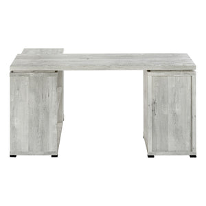 HomeRoots 47" Contemporary L-Shape Computer Desk with Three Drawers for Organized Home Office Workspace Grey 333522