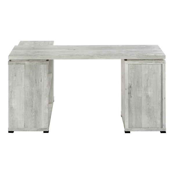 HomeRoots 47" Contemporary L-Shape Computer Desk with Three Drawers for Organized Home Office Workspace Grey 333522