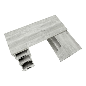HomeRoots 47" Contemporary L-Shape Computer Desk with Three Drawers for Organized Home Office Workspace Grey 333522