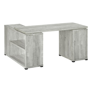 HomeRoots 47" Contemporary L-Shape Computer Desk with Three Drawers for Organized Home Office Workspace Grey 333522