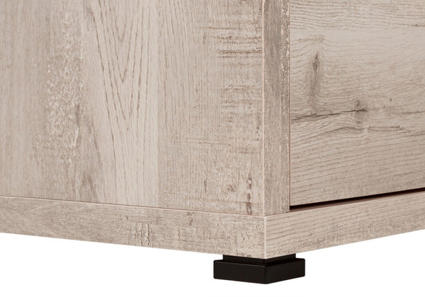 HomeRoots 47" Contemporary L-Shape Computer Desk with Three Drawers for Organized Home Office Workspace Taupe 333523