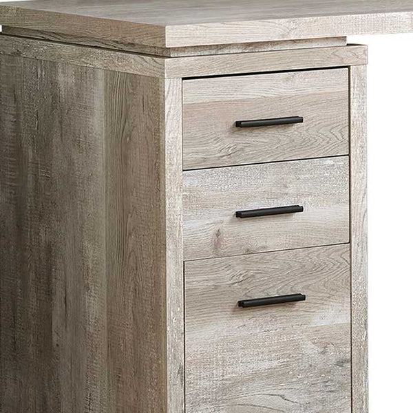 Homeroots 47" Taupe L Shape Computer Desk With Three Drawers Taupe  333523