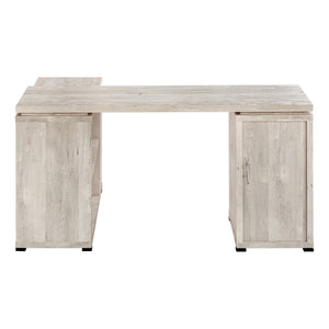 HomeRoots 47" Contemporary L-Shape Computer Desk with Three Drawers for Organized Home Office Workspace Taupe 333523