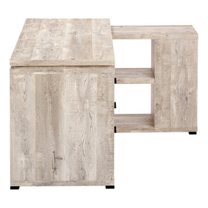 HomeRoots 47" Contemporary L-Shape Computer Desk with Three Drawers for Organized Home Office Workspace Taupe 333523