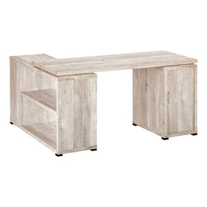 HomeRoots 47" Contemporary L-Shape Computer Desk with Three Drawers for Organized Home Office Workspace Taupe 333523
