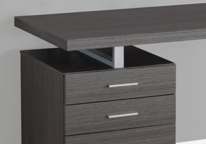Homeroots 24" Gray And Silver Computer Desk With Three Drawers Grey,Silver  333524