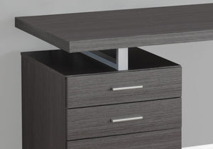 HomeRoots 24" Computer Desk with Three Drawers - Stylish, Compact Design for Efficient Home Office Organization Grey,Silver 333524