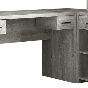 Homeroots 59" Gray L Shape Computer Desk With Eight Drawers Grey  333526