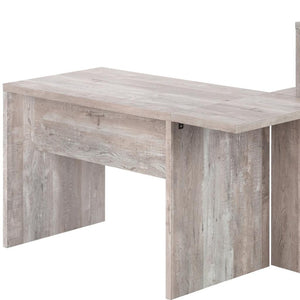 HomeRoots 63" L Shape Computer Desk with Eight Drawers for Modern Workspaces - Stylish, Durable Design! Taupe 333527