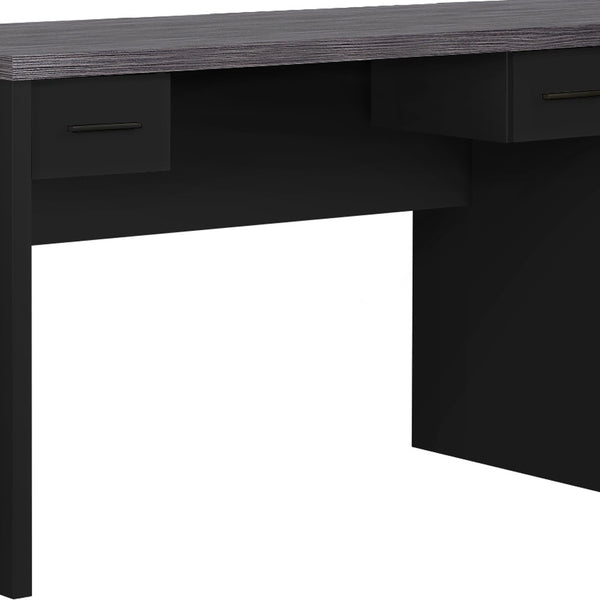 Homeroots 59" Gray And Black L Shape Computer Desk With Eight Drawers Black,Grey  333528