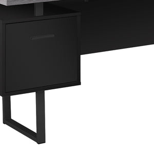 Homeroots 71" Gray And Black L Shape Computer Desk With Three Drawers Black,Grey  333530