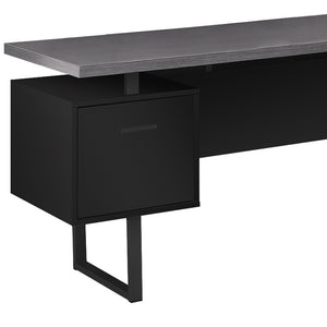 Homeroots 71" Gray And Black L Shape Computer Desk With Three Drawers Black,Grey  333530