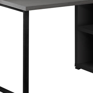 HomeRoots 47" Modern L-Shaped Computer Desk with Three Drawers for a Stylish and Organized Workspace Solution Black,Grey 333531