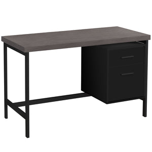 Homeroots 24" Gray And Black Computer Desk With Two Drawers Black,Grey  333535