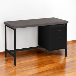 Homeroots 24" Gray And Black Computer Desk With Two Drawers Black,Grey  333535