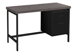HomeRoots 24" Elegant Computer Desk with Two Drawers for Organized Workspaces - Stylish & Durable Design Black,Grey 333535