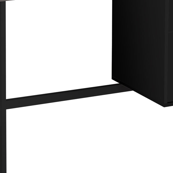 Homeroots 24" Gray And Black Computer Desk With Two Drawers Black,Grey  333535