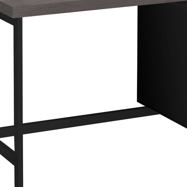 Homeroots 24" Gray And Black Computer Desk With Two Drawers Black,Grey  333535