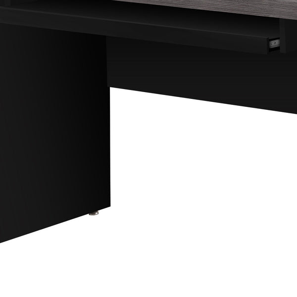 Homeroots 24" Gray And Black Computer Desk Black,Grey  333536