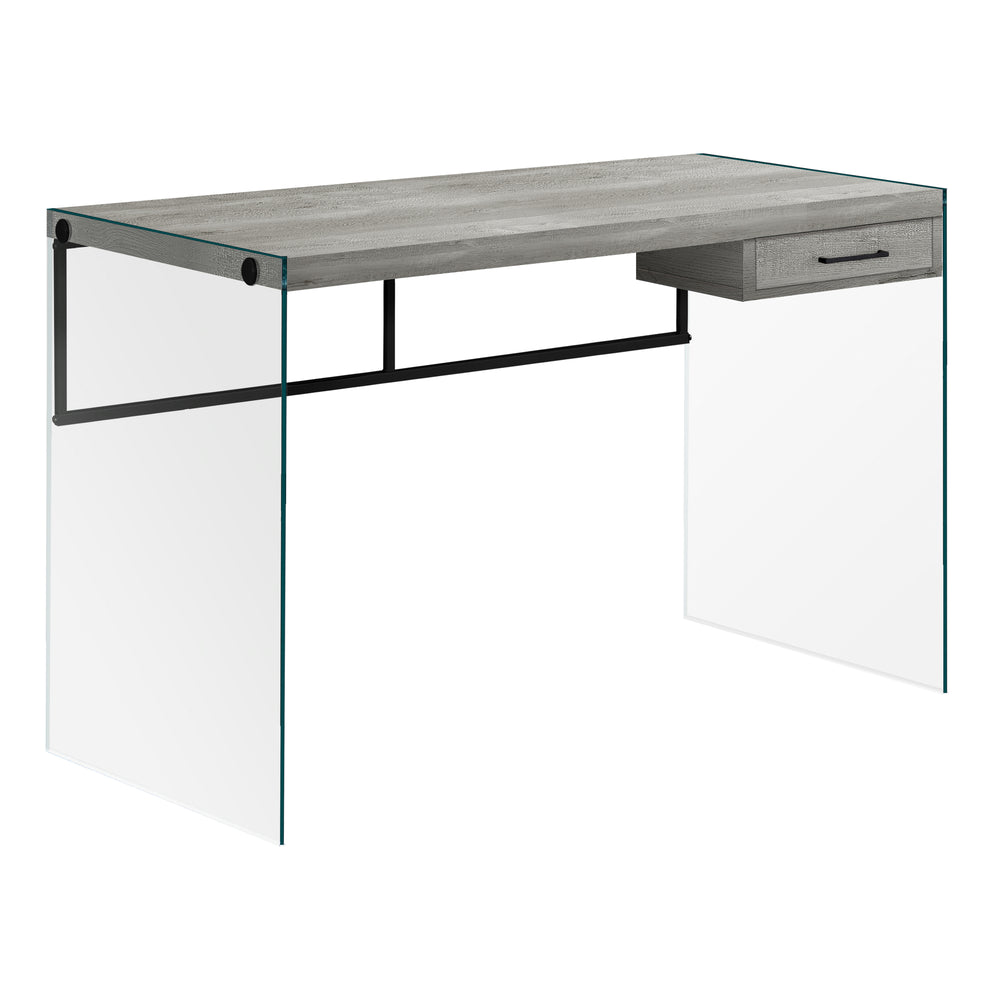 Homeroots 24" Gray And Clear Computer Desk Grey,Black,Clear  333542