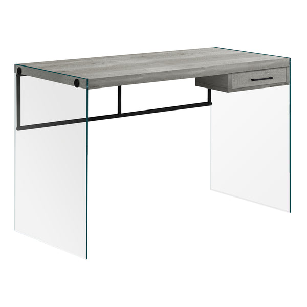 Homeroots 24" Gray And Clear Computer Desk Grey,Black,Clear  333542
